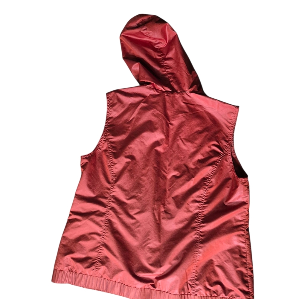 2 Burnt Orange Hudded Vest with V-Neck Zip Up - Picture 5 of 7